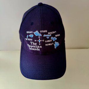 Hawaiian Island Hat Surfware Baseball Cap Adjustable Navy Blue